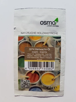 Масло с твердым воском цветное прозрачное OSMO HARTWACHS-ÖL Farbig 3074 - (графит) 0.005 л. (пробник)