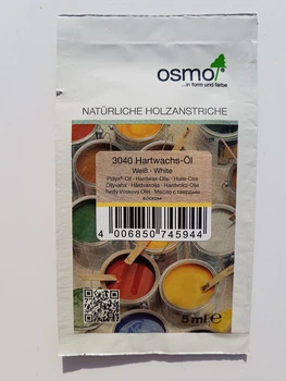 Масло с твердым воском цветное прозрачное OSMO HARTWACHS-ÖL Farbig 3040 - (белое) 0.005 л. (пробник)