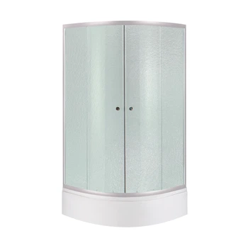 Lidz Latwa SC80x80.SAT.MID.FR Душевая кабина полукруглая, стекло Frost 4 мм + Lidz Душевой поддон KAPIELKA ST80x80x26, с панелью