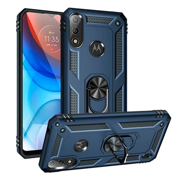 Ударостійкий чохол Shell Ring для Motorola E7 Power / E7i Power Navy Blue