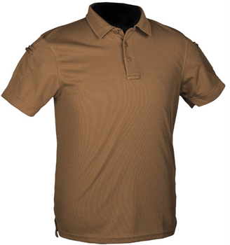 Тактическая потоотводящая футболка-поло Mil-tec Coolmax койот размер XL (10961019_XL)