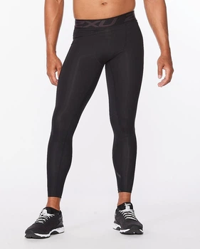 Мужские компрессионные тайтсы 2XU, Motion Compression Tights, XL, черный/черный логотип