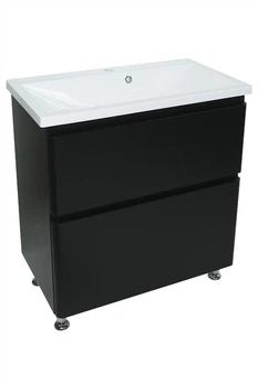 Тумба Bianco с умывальником Bianco 80 (2 ящика) черная