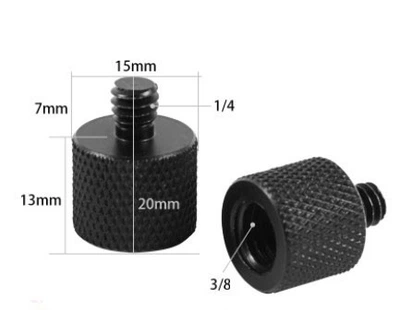 Адаптер переходник с резьбы 1/4" Male (папа) на 3/8" Female (мама) (Puluz LS102)