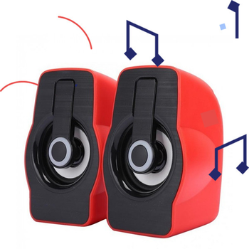 Компьютерные колонки Prime FT-185 акустика для ПК и ноутбука с подсветкой USB 6 Вт Красные