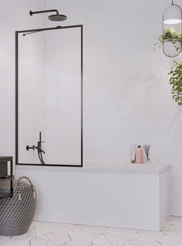 Шторка на ванну Idea Black PNJ Frame 500x1500 чорний/frame 10001050-54-56 (TM Radaway)