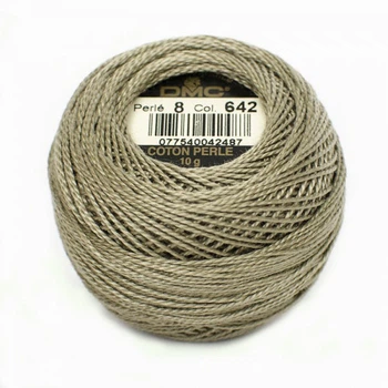 Нитки DMC Perle Cotton Size 8 Бежево-сірий темний (642)