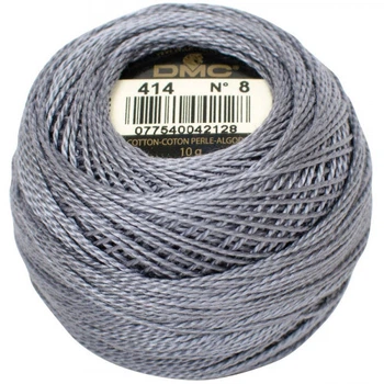 Нитки DMC Perle Cotton Size 8 Сірий сталевий темний (414)