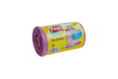 Пакет для сміття з вухами Toppack 35л 52х69см 100HD 67 шт Фіолетовий