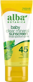 Солнцезащитное средство для малышей Alba Botanica минеральное прозрачное SPF45 85 г (724742010171)