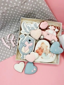Имбирный пряник Sweets&joys Набор средний ко Дню святого Валентина№1 20х20 см