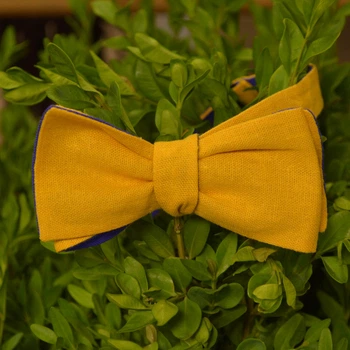 Галстук-бабочка Bow Tie House Basic самовяз желтая двухсторонняя 06531