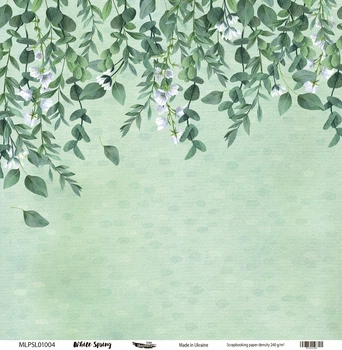Двосторонній скраппапір, Magenta Line White Spring 04, 240 г/м2, 30,5х30,5 см, артикул MLPSL01004