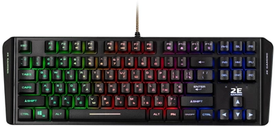 Клавиатура 2E Gaming Keyboard KG355 LED 87 Key USB Ukr Black (2E-KG355UBK)