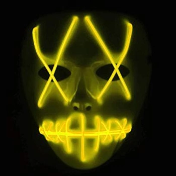 Неоновая Маска с подсветкой для вечеринок UFT LED Mask 1 Yellow
