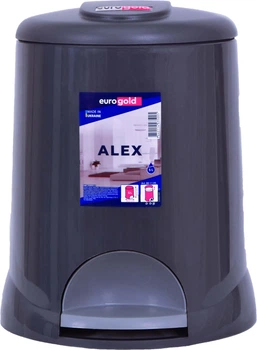 Відро для сміття Eurogold ALEX з педаллю 5 л Антрацит (801105)