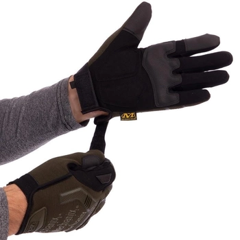 Плотные тактические перчатки MECHANIX на липучке Для рыбалки для охоты Оливковый АН-5629 размер M