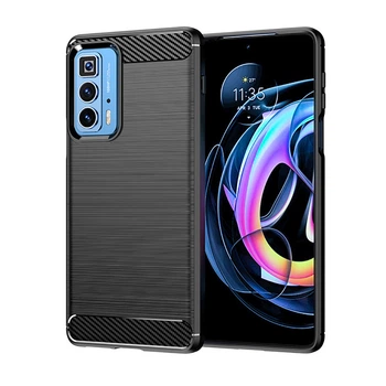 Чохол Lenuo Carbon Fiber для Motorola Edge 20 Pro Black