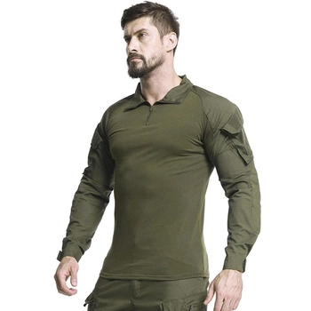 Тактическая рубашка для охоты и рыбалки Lesko A655 Green 3XL (40р.) мужская с длинным рукавом камуфляжная армейская (K/OPT2_4256-12577)