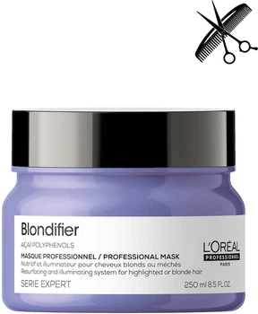 Професійна відновлювальна маска-блиск L'Oreal Professionnel Serie Expert Blondifier для фарбованого у відтінки блонд волосся 250 мл (3474636976034)