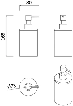 Дозатор для жидкого мыла RJ Poznan RJAC025-03WO белый/дерево