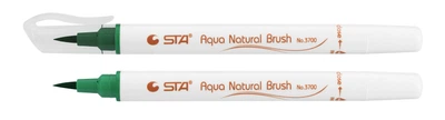 Маркер-пензель акварельний STA 3700 Aqua Natural Brush 3700 смарагдовий 10 шт. (STA3700-39)