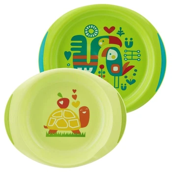 Набір тарілок Chicco Easy Feeding 12м+ 2 шт Салатовий (8058664000791)