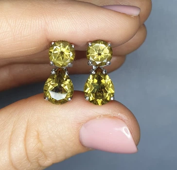 Сережки серебряные с султанитом 5,96 г