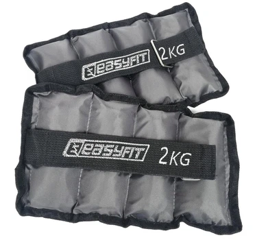 Обтяжувачі для ніг та рук з металом EasyFit Metal (пара), Вага 2 кг, Оксфорд, Метал, Чорно-сірий