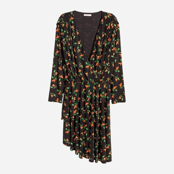 Платье миди летнее женское H&M 0587759_вишн 32 Черное (KAY2000001299388)