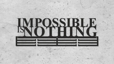 Медальница "E-Trophy" Impossible is nothing Стальная(черный)