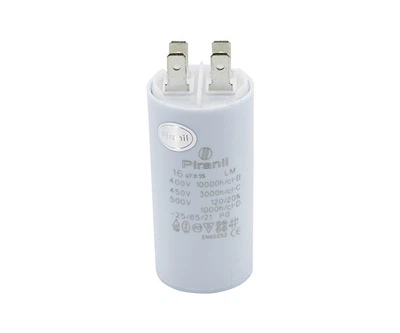 Конденсатор CBB60 16 мкФ 450V(35x72.4 мм), с клеммами (Piranil)