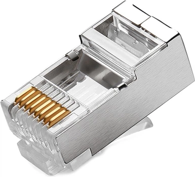 Конектор Ritar RJ-45 8P8C FTP Cat-5 екранований 100 шт. Transparent (YT-185)