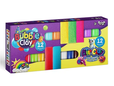 Набор для творчества с пластилина AIR CLAY+BUBBLE CLAY 12+12 ARBB-02-01U