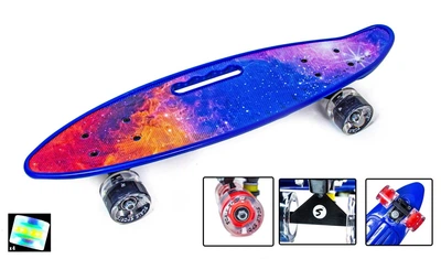 Пенни борд Universe Scale Sports с ручкой и подсветкой колес (DP-87993766)