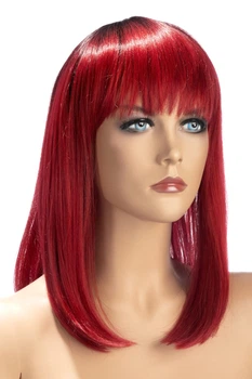 Парик эротический красные для ролевых игр World Wigs ELVIRA MID-LENGTH TWO-TONE