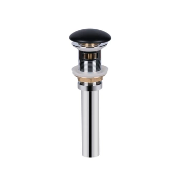 Донный клапан для раковины Qtap PU03O 225х70х70 Matt black с переливом
