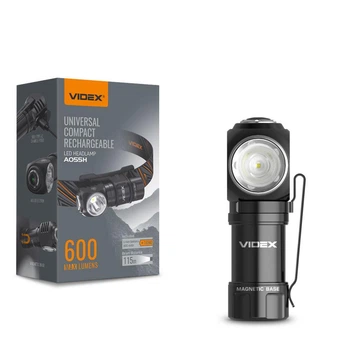 Портативно-налобний світлодіодний LED ліхтарик VIDEX A055H 600Lm 5700K