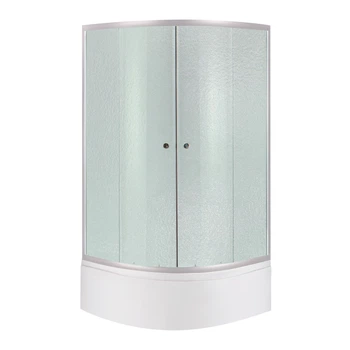Lidz Latwa SC90x90.SAT.HIGH.FR Душевая кабина полукруглая, стекло Frost 4 мм + Lidz Душевой поддон KAPIELKA ST90x90x41, с панелью