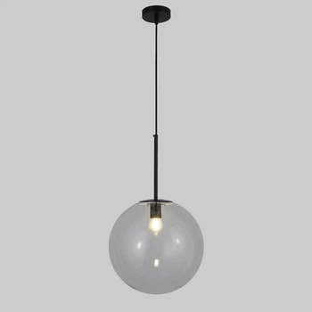 Люстра LEVISTELLA Sphere чорна з прозорою кулею 30 см