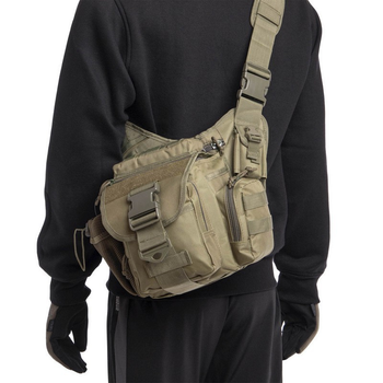 Міцна тактична сумка через плече військова похідна на 6 літрів для полювання туризму Silver Knight Оливкова (АН-249)