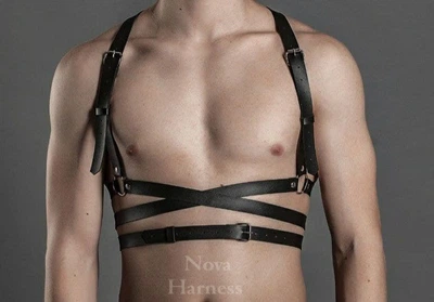 Портупея мужская Nova гартеры Эко-Кожа M Черная №256