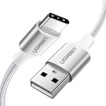 Кабель Ugreen US288 USB 2.0 to USB Type-C Cable Nickel Plating Aluminum Braid 3A 2 м White (60133)