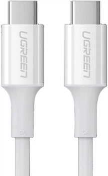Kabel Ugreen US300 Charging Cable USB Type-C to USB Type-C 5A 1 m White (6957303865512)