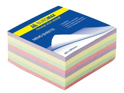 Блок бумаги для заметок проклеенный Buromax 90х90х40мм ассорти цветов BM.2284 buromax (78474926)