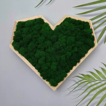Картина,панно сердце со стабилизированым мхом MiNature Moss 25*28см