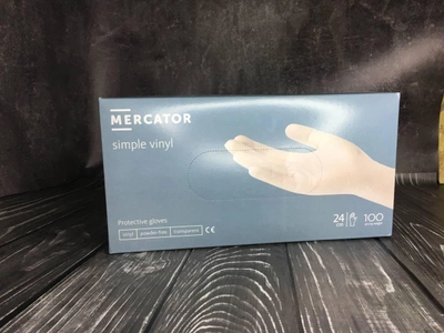Перчатки виниловые Mercator simple vinyl L нестерильные неопудренные 100 шт прозрачные