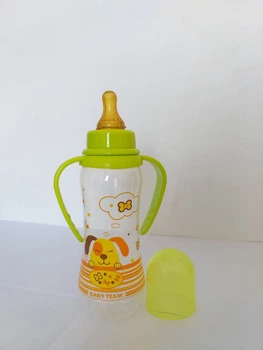 Бутылочка для кормления с латексной соской и ручками Baby Team 250 мл 1311 салатовый