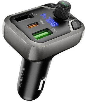 Автомобильный FM модулятор Borofone BC38 PD20W (QC3.0 + 2 USB) Black (25566)