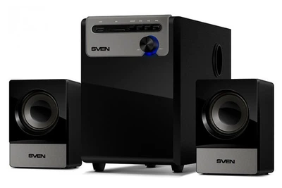 Колонки 2.1 SVEN MS-110 220 В 10Вт дерево (MDF) Чёрные